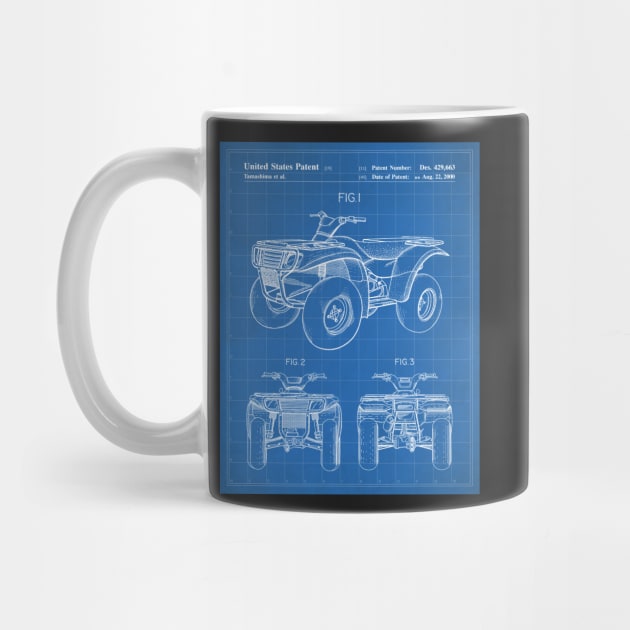 ATV Quad Bike Patent - Off-Roader Motorsports Fan Art - Blueprint by patentpress